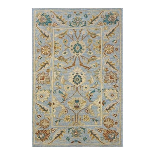 Afghan Sultanabad Masters Wool 3 x 5 Grey, Ivory, Rust & Teal Handmade Area Rug #1143768 For Sale