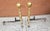 A Pair of Early 20th Century George III Style Solid Brass Canon Ball Andirons. Meaures 11" in width, 17" in depth and...