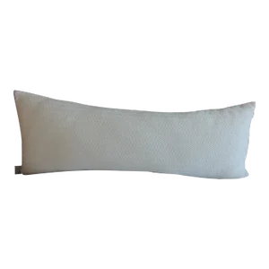 Frette White Fabric Long Bolster Decorative Pillow