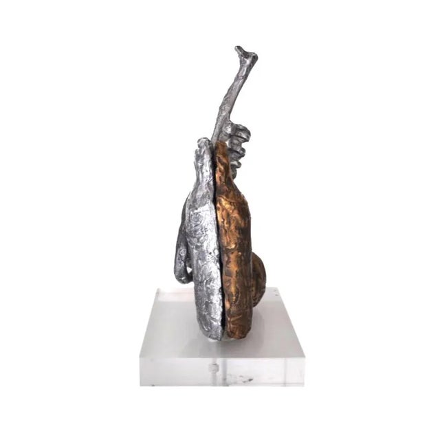 Original sculpture signed by the artist Federico Errante representing ''still life with filicorn'' made of bronze and...