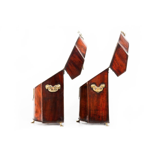 English Fine Pair of English George III Period Antique Mahogany Boxes Circa 1780 For Sale - Image 3 of 8