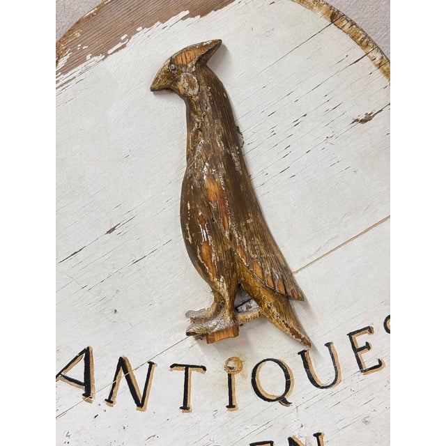 Americana Antique Store Hand Carved Wooden Sign For Sale - Image 9 of 12