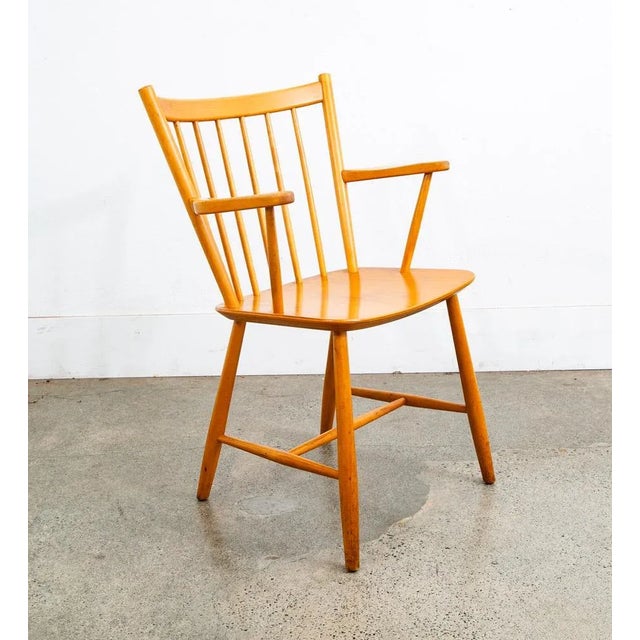 Mid 20th Century Danish Modern Side Chair Armchair Wood FDB J42 Borge Mogensen MCM For Sale - Image 9 of 12