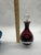 Silver Vintage Mid-Century Cranberry Glass Decanter & 4 Cordial Glasses Set With Silver Overlay For Sale - Image 8 of 11