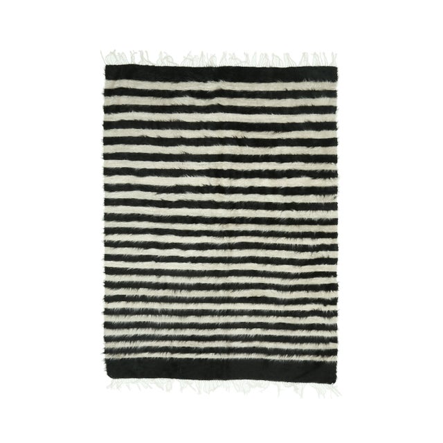 Vintage Turkish Hand-Knotted Wool Cotton Brown Kilim Area Rug For Sale - Image 9 of 9