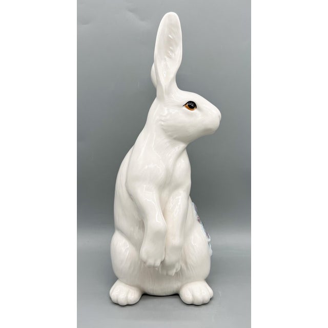Fitz and Floyd White Rabbit Figurine With Floral Accent | Butterfly Fields Collection - Spring, Easter, Cottagecore For Sale In Houston - Image 6 of 13