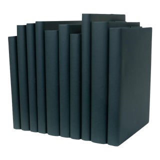 Decorative Books - Deep Forest Oversized Paper Wrapped Books - Green Books by the Foot For Sale