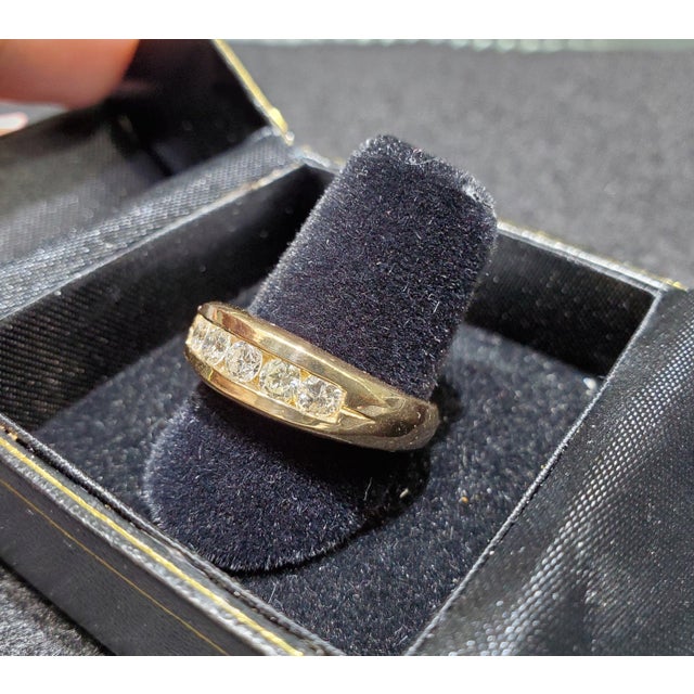 Mens Diamond Wedding Band .82cttw 14k Yellow Gold, Size 11 For Sale - Image 4 of 4
