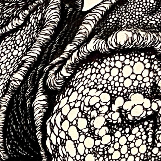 1990s 1990s Rhino by Ernst Oppliger a Detailed Master Paper Cut Scherenschnitte Black and White For Sale - Image 5 of 12