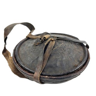 Early 20th Century Mesob Lidded Leather Wrapped Lunch Basket Ethiopia For Sale