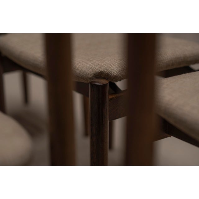 Mid-Century Modern Wengé Dining Chairs, 1970s, Set of 6 For Sale - Image 12 of 15