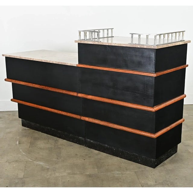 Wood French Vintage Midcentury Tiered Bar Counter For Sale - Image 7 of 11