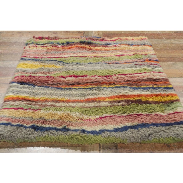 Textile Vintage Swedish Rya Rug - 03'08 X 04'11 For Sale - Image 7 of 9