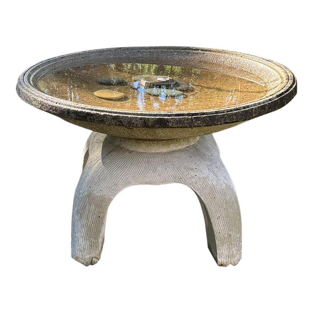 Mid-Century Cast Stone Birdbath For Sale