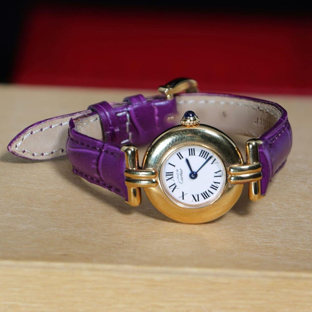 1980s Cartier Must De Colisee Vermeil 590002 Ladies 24mm Watch Box/Papers For Sale - Image 14 of 15