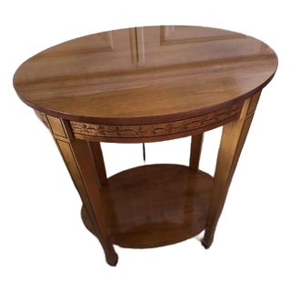 1990s Baker Furniture - Laura Ashley - Oval Cherry Wood Occasional Table For Sale