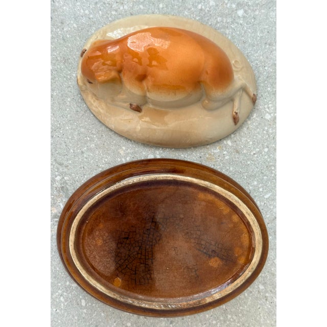 Portuguese Pottery Majolica Pig Pâté Tureen, Casserole in the Style of Secla- Circa 1950 For Sale In San Antonio - Image 6 of 12