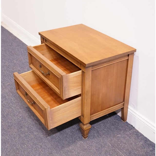 Sherrill Furniture Solid Cherry Italian Neoclassical Tuscan Style 26" Two Drawer Nightstand 3101 For Sale In Kansas City - Image 6 of 12