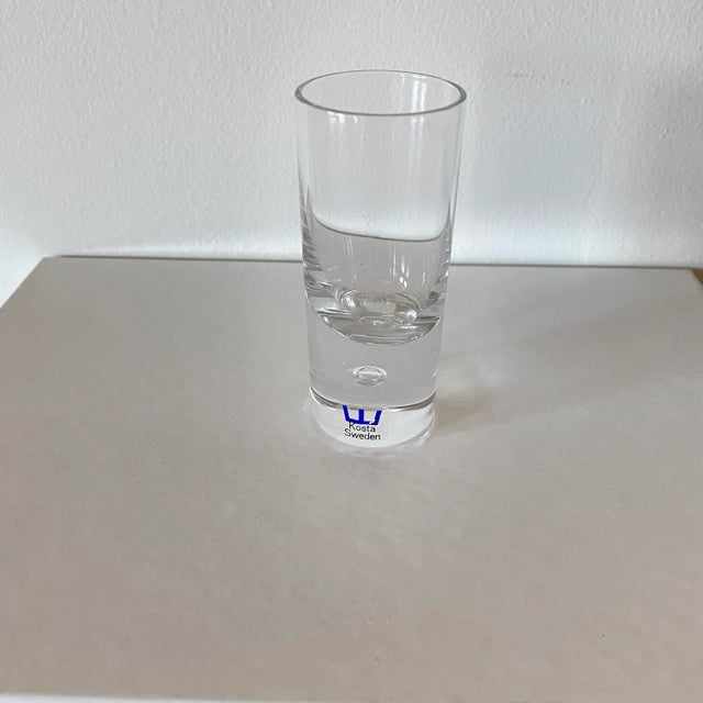 1970s Mid-Century Modern Kosta Boda Pippi Cordial Bubble Base Glass For Sale - Image 9 of 9