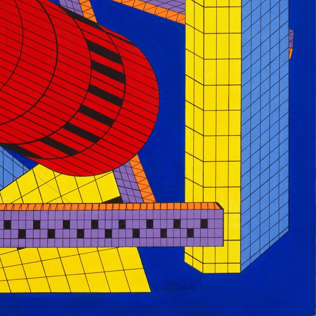 1990s 'Red Cylinder Abstract' by Dee Brown, Very Large San Francisco Bay Area Constructivist, Lego For Sale - Image 5 of 9
