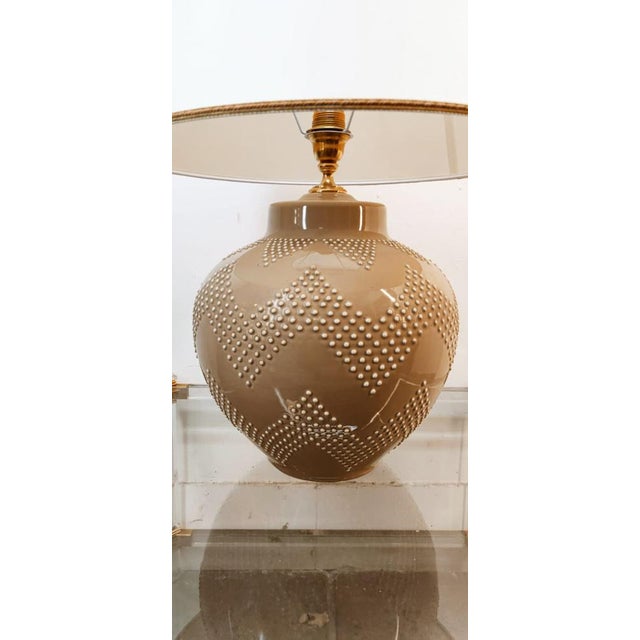 Ceramic Light with Lampshade For Sale - Image 9 of 17