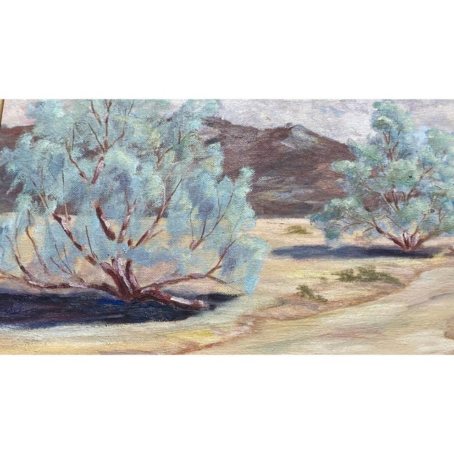 Mid Century California Desert Palm Springs Landscape Fine Art Painting For Sale - Image 4 of 8