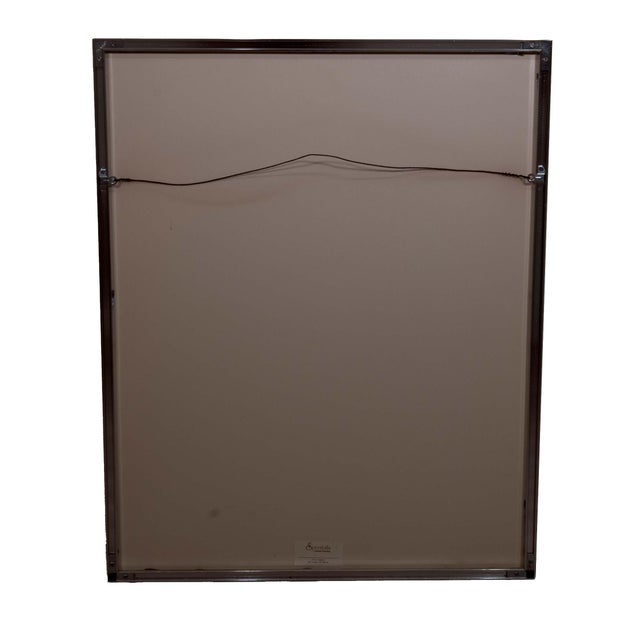 A modern opt art Serigraph on paper titled "Macron". Hand signed in pencil, bottom right and numbered 4 of 75. His...