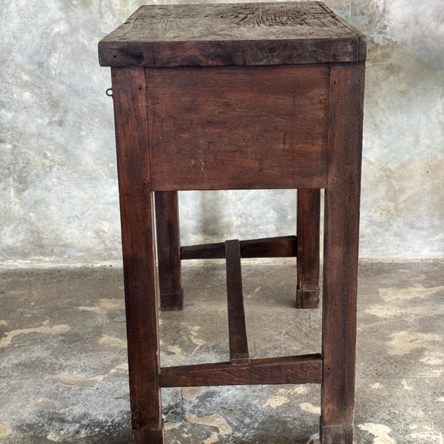 Vintage Indonesian Teak Workshop Table, 1930s For Sale - Image 6 of 11
