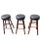 1970s Set of 3 Mid-Century Maple and Leather Seat Bar Stools For Sale - Image 5 of 6