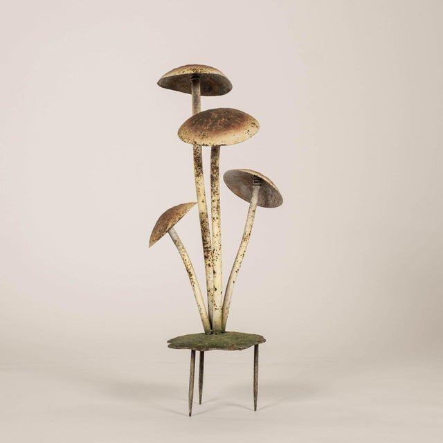 Painted French Tole Mushroom Decoration For Sale - Image 9 of 11