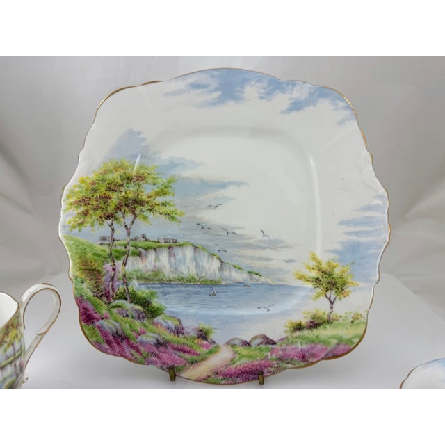 Vintage Paragon "Cliffs of Dover" Cake plate, cup & saucer, sugar and creamer to add to your collection. These pieces are...