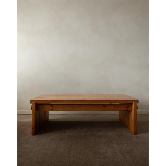 A striking vintage dymling coffee table by yngve ekström for swedese, made in sweden in the 1970s. Built in solid pine,...