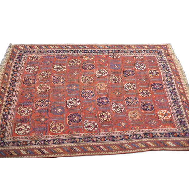 Late 18th Century Antique Persian Afshar Rug 4'2'' x 5'1'' For Sale - Image 11 of 12