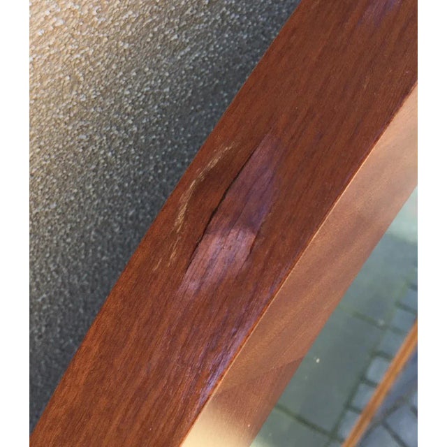 Mid-Century Danish Large Elliptical Mirror in Teak, 1960s For Sale - Image 4 of 5