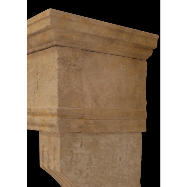 20th Century Provincial Limestone Fireplace Mantle with Arched Legs For Sale - Image 3 of 4