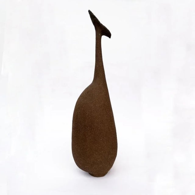 - Sculptural vase in terracotta - Irregular shape - Abstract decoration with enamels - Signed Roberto Rigon R.R.