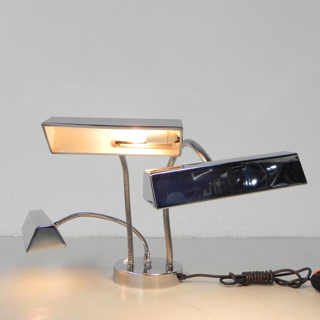 Vintage Desk Lamp with 3 Chrome Shades, 1960s For Sale - Image 11 of 14