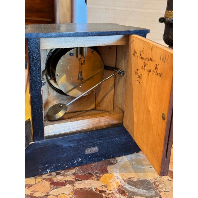 Brown 19th Century English Walnut Mantel Clock For Sale - Image 8 of 8