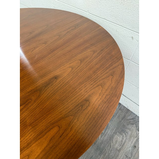Vintage Neoclassical Regency Revival Walnut Pedestal Dining Table For Sale - Image 10 of 17