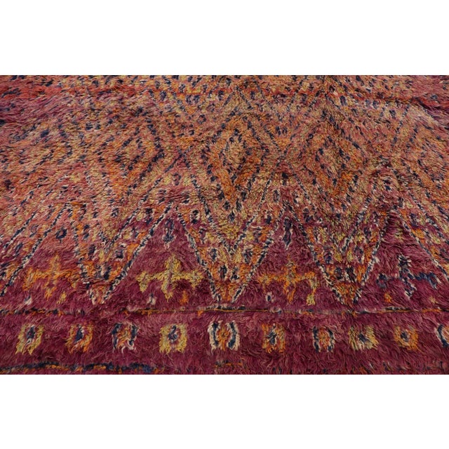 Textile Late 20th Century Vintage Beni MGuild Moroccan Rug, 07'02 X 09'00 For Sale - Image 7 of 12