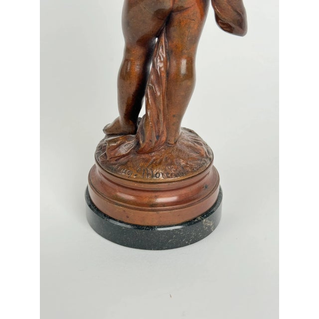 Magnificent Pair of French Patinated Bronze Candlesticks by Moreau, Circa 1880 For Sale - Image 13 of 15