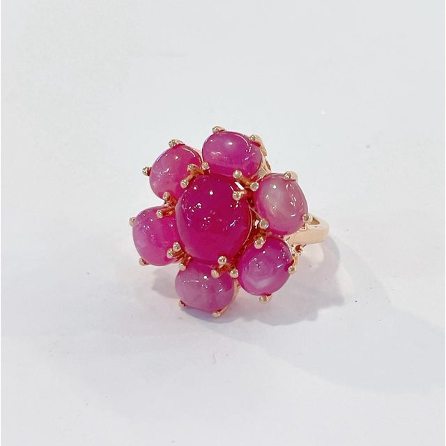 Not Yet Made - Made To Order Bochic “Flamenco” Ruby & Star Ruby 18k Gold & Silver Large Cocktail Ring Size 9.5 For Sale - Image 5 of 5