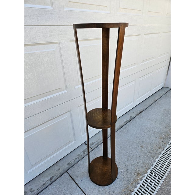 Early 20th Century Tall Three Tier Mission Style Hourglass Plant Stand For Sale - Image 5 of 10