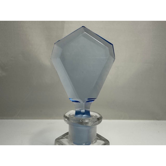 Art Deco Czech Cut Crystall Glass Stopper Bottle for your consideration. The bottle measures approx. 5 1/2 inches tall...