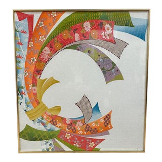Mid Century Textile Art, Framed For Sale