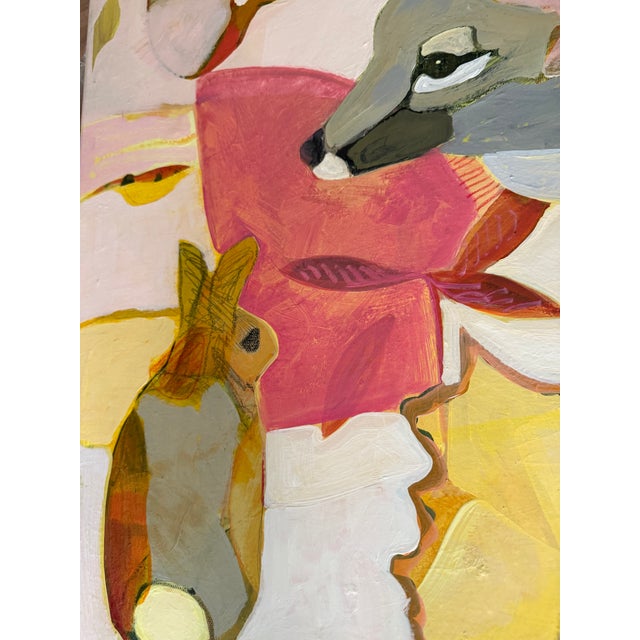 “The Company One Keeps” a Fun Animal Painting by LWren Walraven For Sale In Santa Fe - Image 6 of 9