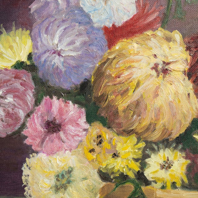 Traditional Mid 20th Century Belgium Red Canvas Painting For Sale - Image 3 of 15