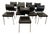 Vintage Chrome and Imitation Leather Chairs, Set of 9 For Sale