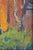 Burnt Orange Vibrant Painting of a Figure Painting on an Easel Outside in a Gardenscape With a Brick Building in the Background For Sale - Image 8 of 8