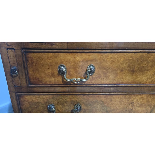 Queen Anne Burr Walnut Bureau, 1920 For Sale - Image 11 of 16